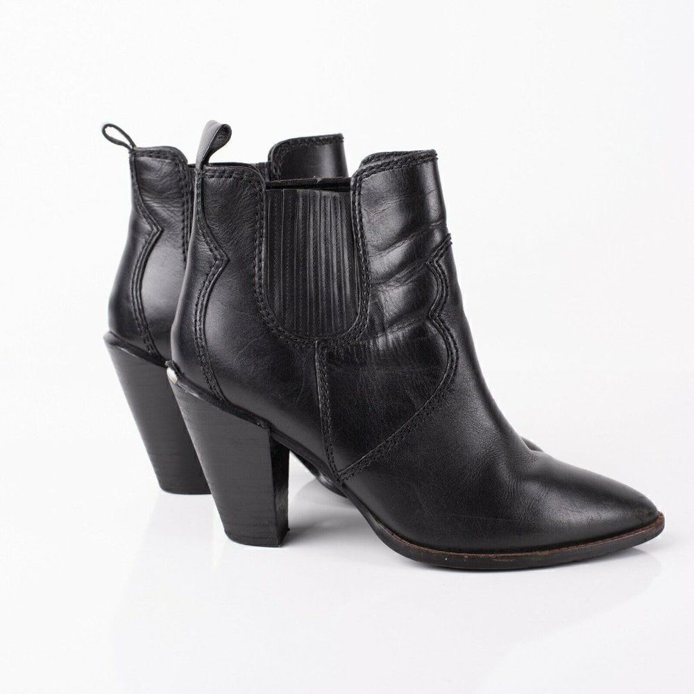 Coach Westyn Womens Black Leather Heeled Ankle Boots Booties Sz 9.5 Eu 39.5 - Picture 7 of 8